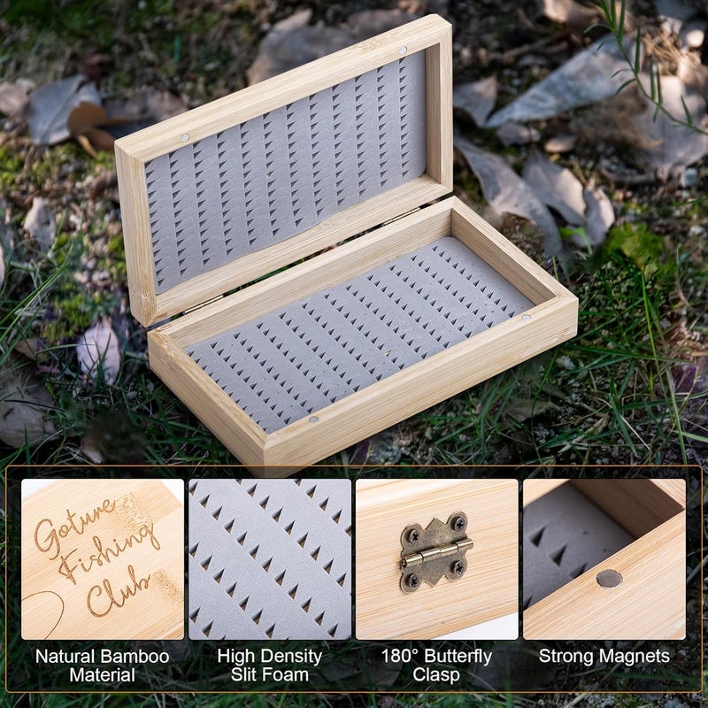 Goture Fly Fishing Flies Kit, 54pcs Dry Wet Flies Streamers Nymphs with Wooden Fly Box, Bass Trout Steelhead Salmon Lures Set Assortment Kit, Gifts for Men - Image 4